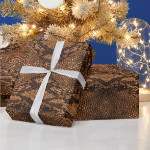Brown Snake Skin Print Wrapping Paper