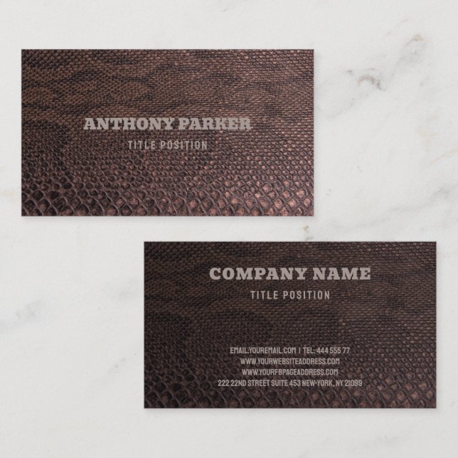 Brown Snakeskin  Business Card (Front/Back)