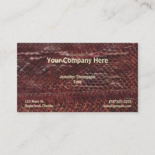 Brown Snakeskin Business Card