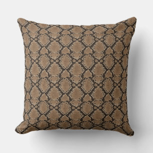 brown snakeskin throw pillow