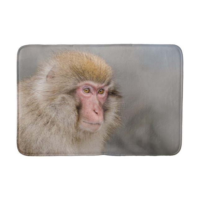 Brown Snow Monkey, Japanese Photography Bath Mat (Front)