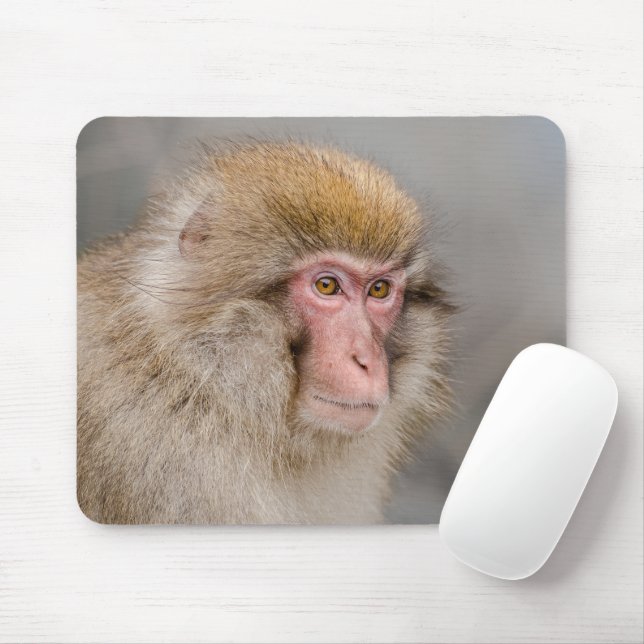 Brown Snow Monkey, Japanese Photography Mouse Mat (With Mouse)