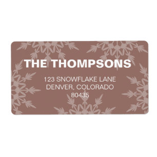 Brown Snowflakes  holiday addresss label