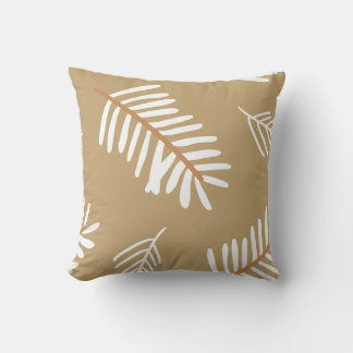 Brown Soft Seamless Pattern Leaves Cushion