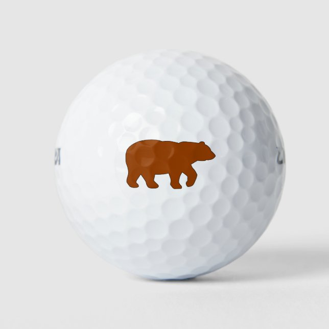 Brown Solid Bear Golf Balls (Front)