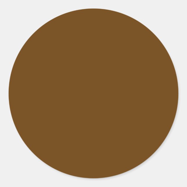 Brown (solid colour)  classic round sticker (Front)