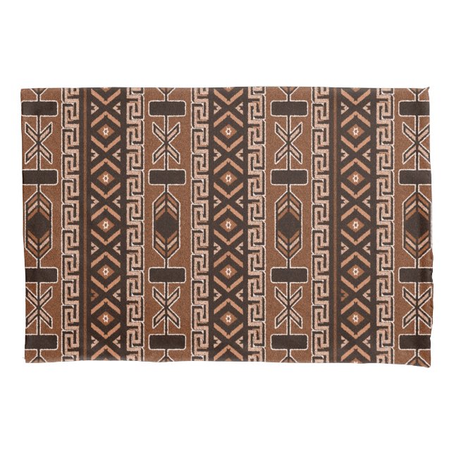 Brown Southwest Aztec Pattern Pillowcase (Front)