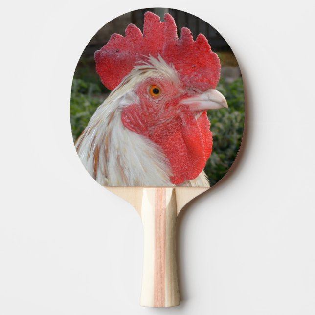 Brown Speckled Rooster Face, Ping Pong Paddle (Front)