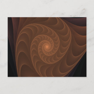 Brown Spiral Fractal Postcard