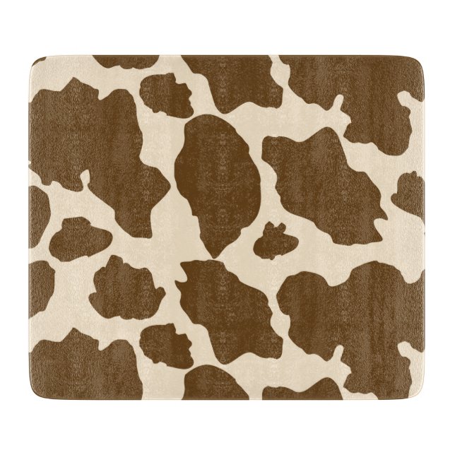 Brown Spots Cow Print Farmer Farm Animals Classy Cutting Board (Front)