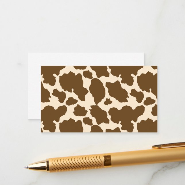Brown Spots Cow Print Farmer Farm Animals Classy Enclosure Card (Front/Back In Situ)