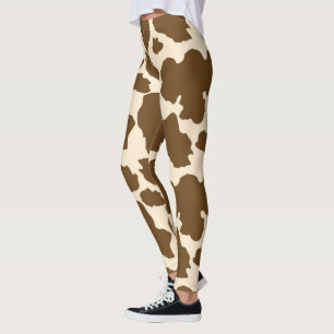 Brown Spots Cow Print Farmer Farm Animals Classy Leggings