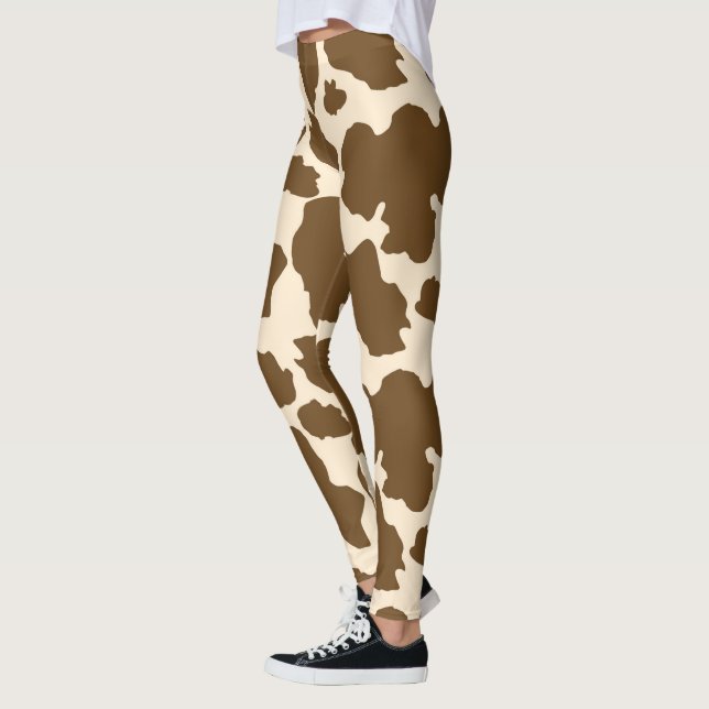 Brown Spots Cow Print Farmer Farm Animals Classy Leggings (Left)