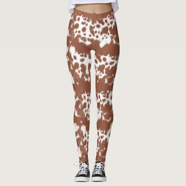 Brown spotted cow hide leggings (Front)