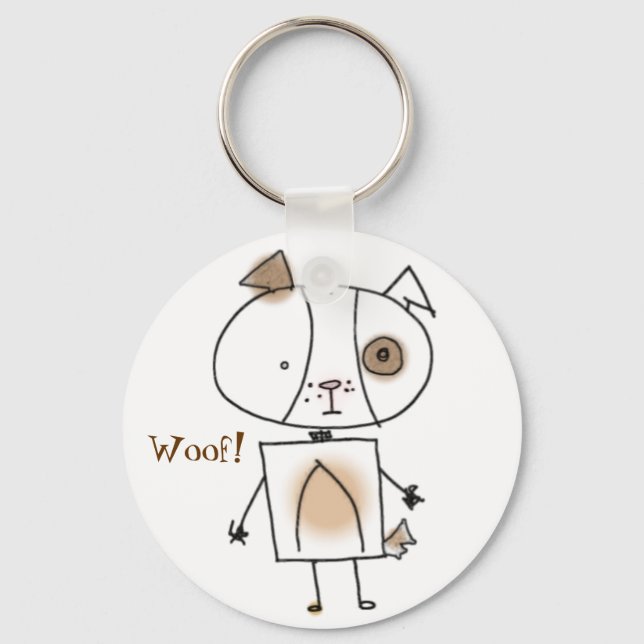 Brown Spottie Dog Keychain (Front)