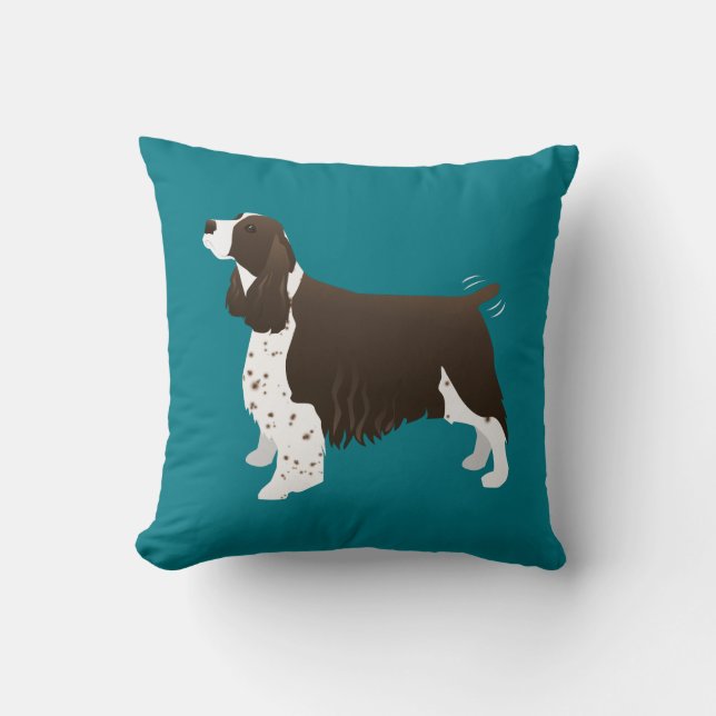 Brown Springer Spaniel Basic Breed Customisable Cushion (Front)