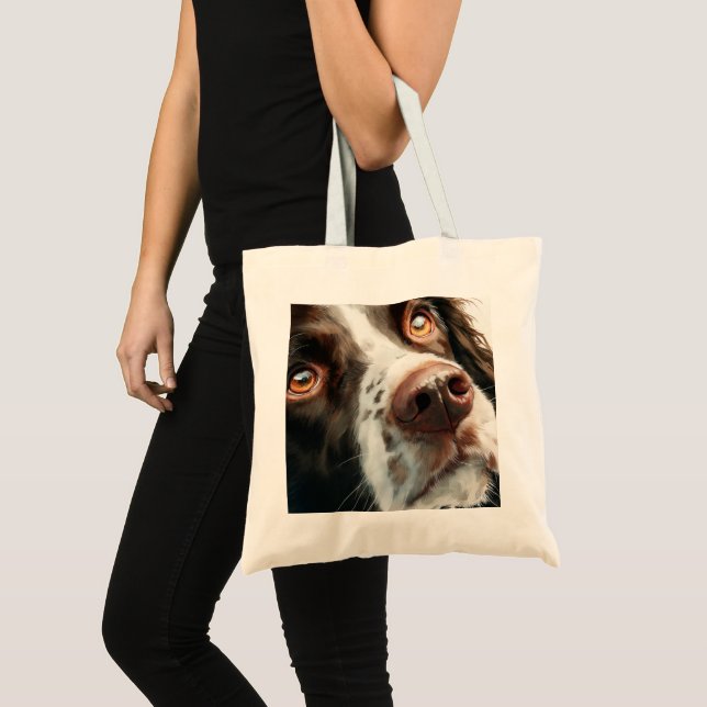 Brown springer spaniel portrait tote bag (Front (Product))