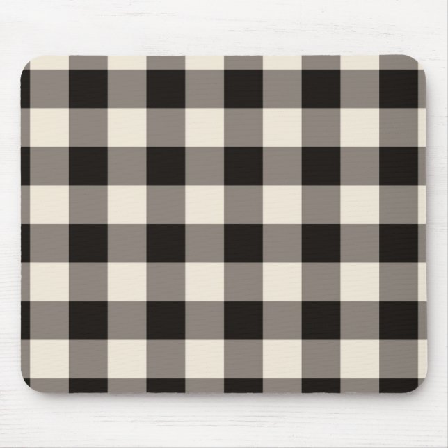 Brown Square Check Mouse Mat (Front)