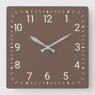 Brown Square Wall Clock