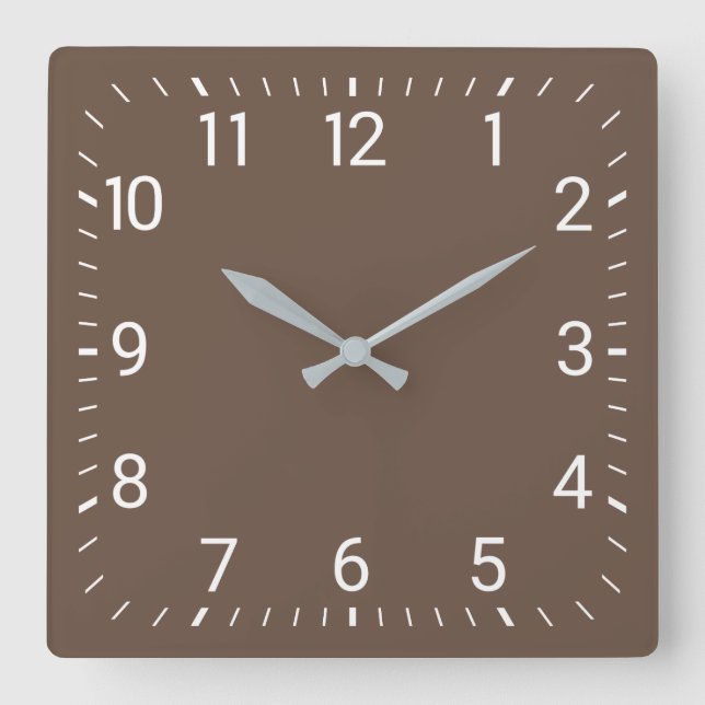 Brown Square Wall Clock (Front)