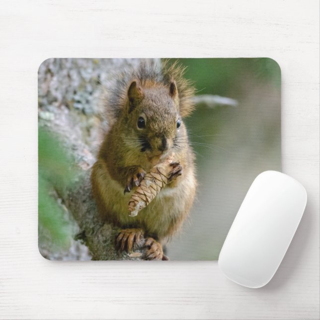 Brown Squirrel Among Branches – Canadian Wildlife  Mouse Mat (With Mouse)