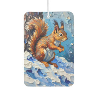 Brown Squirrel in the Snow Car Air Freshener