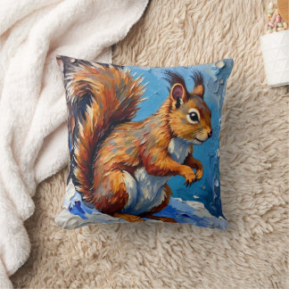 Brown Squirrel in the Snow Cushion