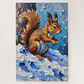Brown Squirrel in the Snow Jigsaw Puzzle