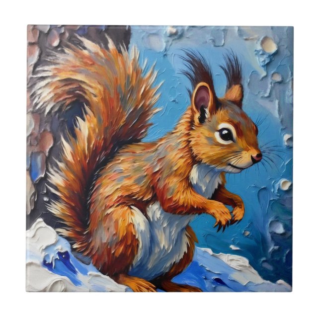 Brown Squirrel in the Snow Tile (Front)