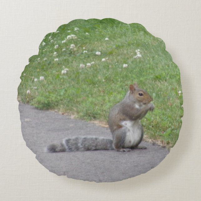 Brown Squirrel Round Pillow (Front)