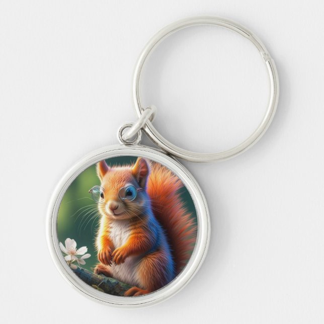 Brown Squirrel Sitting on The Branch-567656  Key Ring (Front)
