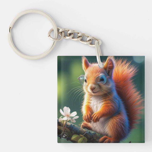 Brown Squirrel Sitting on The Branch-567656  Key Ring (Front)