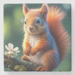 Brown Squirrel Sitting on The Branch-567656 Stone Coaster