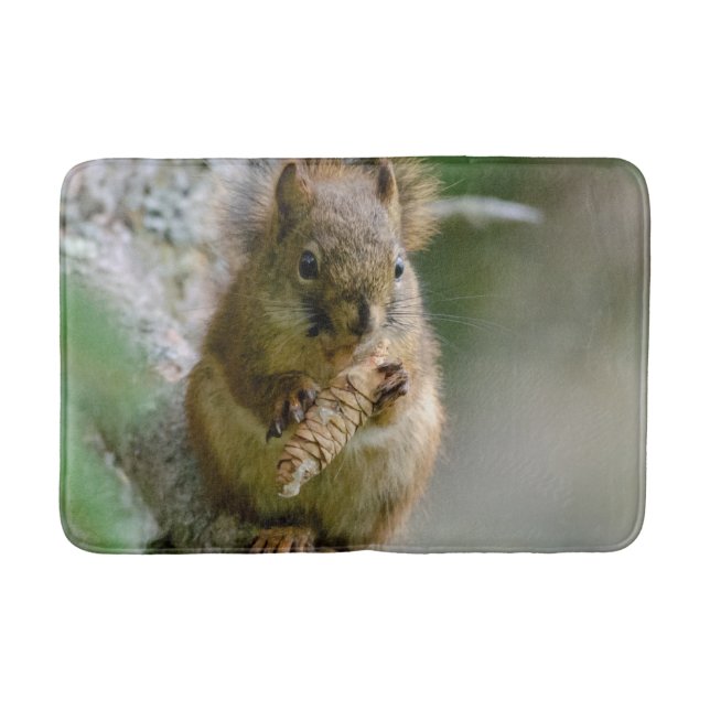Brown Squirrel Wildlife Photography Bath Mat (Front)