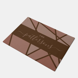 Brown Stained Glass Imitation Welcome Home Family Doormat