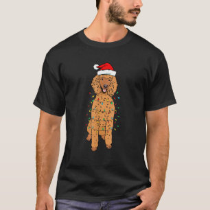 Brown Standard Poodle Dog Santa Merry Xmas Christm T-Shirt