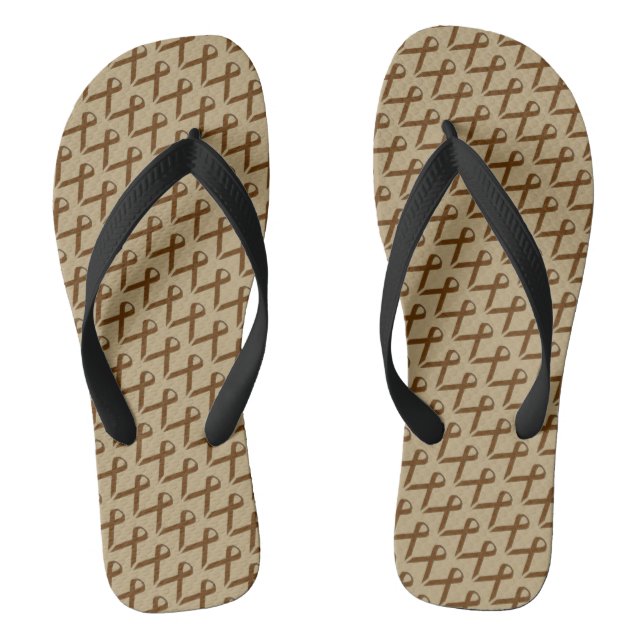 Brown Standard Ribbon by Kenneth Yoncich Flip Flops (Footbed)