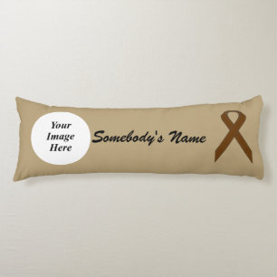 Brown Standard Ribbon Template by Kenneth Yoncich Body Cushion