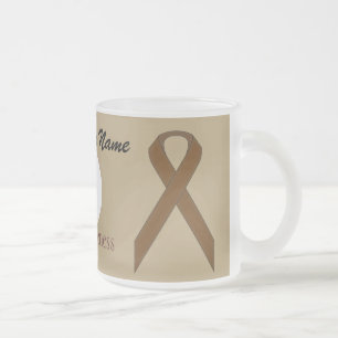 Brown Standard Ribbon Tmpl by Kenneth Yoncich Frosted Glass Coffee Mug