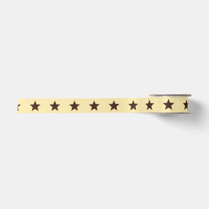 brown star cream satin ribbon