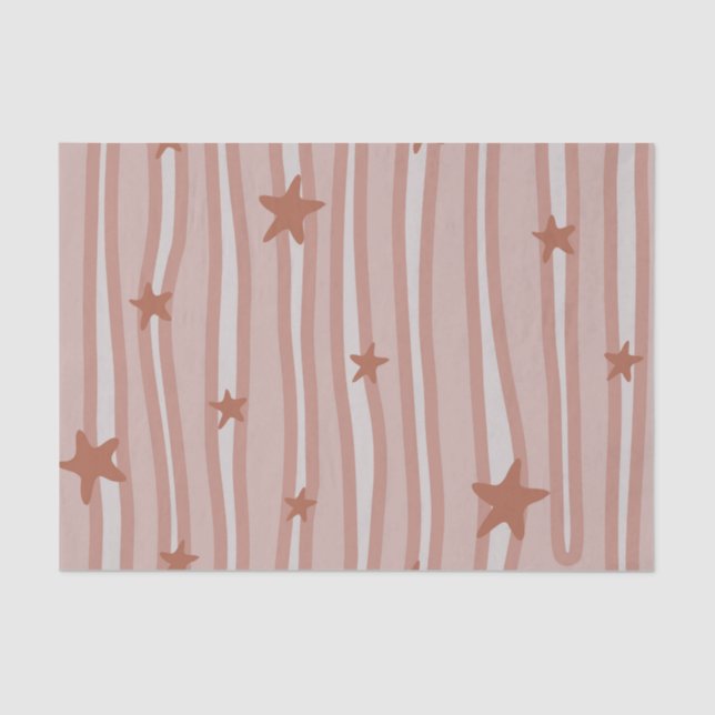 Brown Stars and Stripes Beach Theme Tissue Paper (Front)