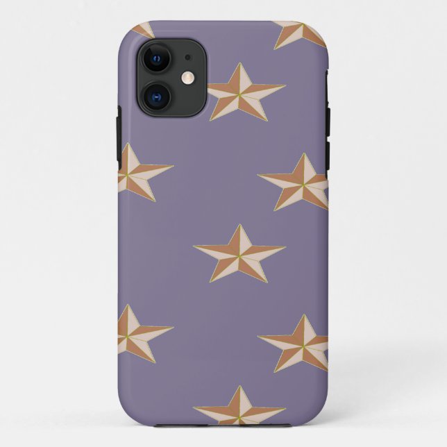 brown stars on purple Case-Mate iPhone case (Back)