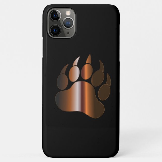 BROWN STEEL BEAR PAW ON BLACK Case-Mate iPhone CASE (Back)