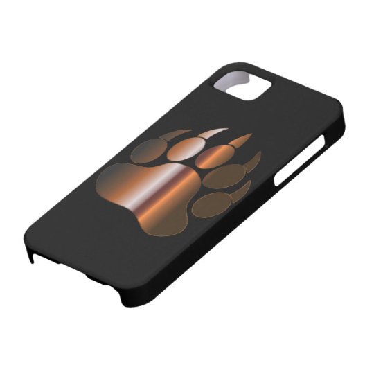 BROWN STEEL BEAR PAW ON BLACK - IPHONE 5 CASE