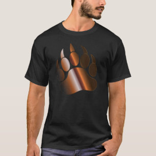 BROWN STEEL BRONZE  BEAR PAW Gorgeous on black T-Shirt
