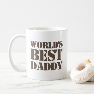 Brown Stencil Text World's Best Daddy Coffee Mug