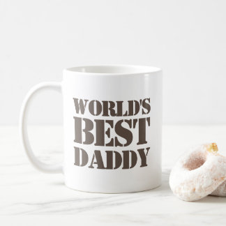 Brown Stencil Text World's Best Daddy Coffee Mug