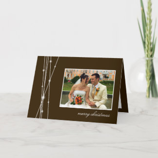 Brown sticks snow Christmas holiday photo greeting Card