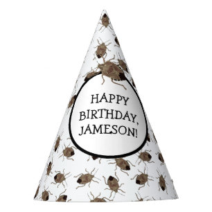 Brown Stink Bug Illustration Personalised Party Hat