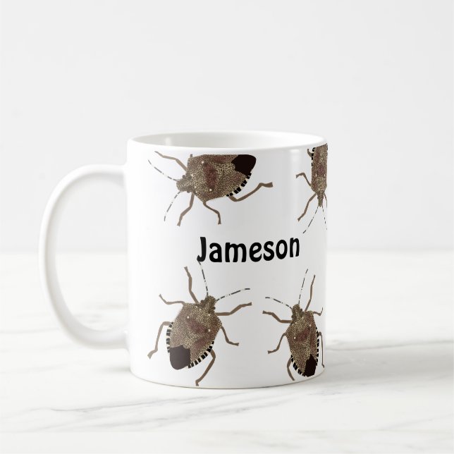 Brown Stink Bugs Funny Creepy Personalised Coffee Mug (Left)
